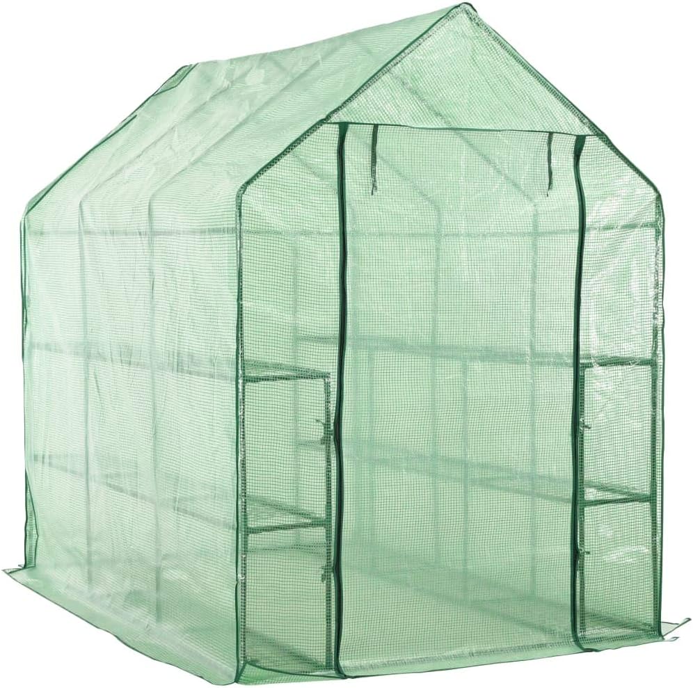 Susany Tunnelgewächshaus Begehbares Gewächshaus 143 x 214 x 196 cm Mit 12 Regalen für Garten zur Auf