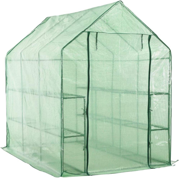 Susany Tunnelgewächshaus Begehbares Gewächshaus 143 x 214 x 196 cm Mit 12 Regalen für Garten zur Auf