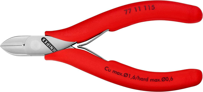 Knipex Elektronik-Seitenschneider mit rutschhemmendem Kunststoff überzogen 115 mm 77 11 115 runder K