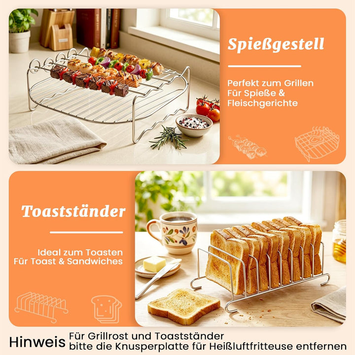 Heissluftfritteuse Zubehör für COSORI Airfryer Turbo Tower Compact 8.6L, Silikonform Heissluftfritte