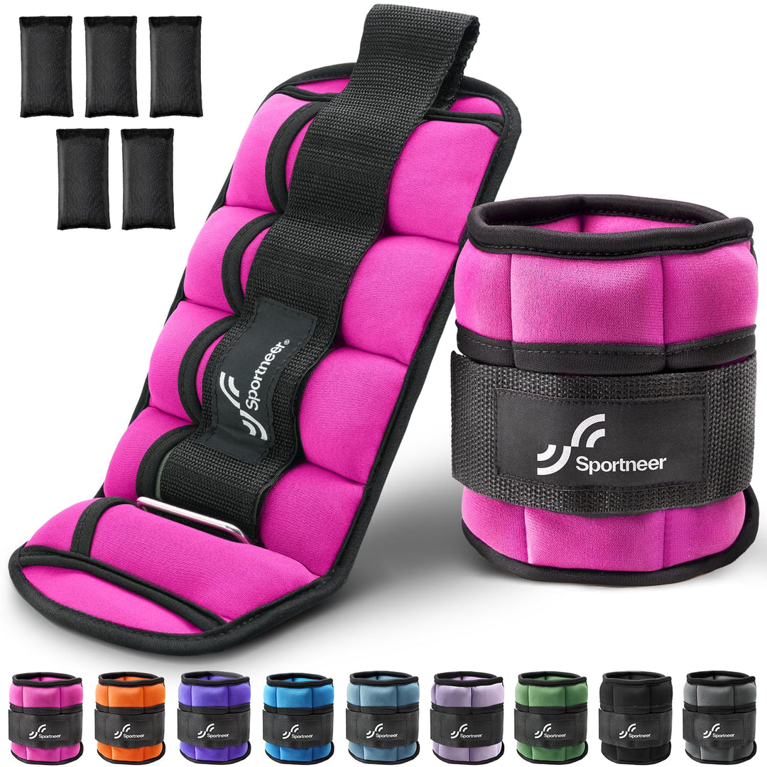 Sportneer Gewichtsmanschetten, Verstellbares Fussgelenkgewichte Set, Fuss-/Handgelenkgewicht Mansche