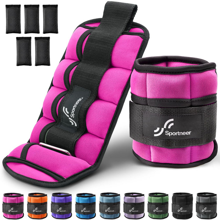 Sportneer Gewichtsmanschetten, Verstellbares Fussgelenkgewichte Set, Fuss-/Handgelenkgewicht Mansche