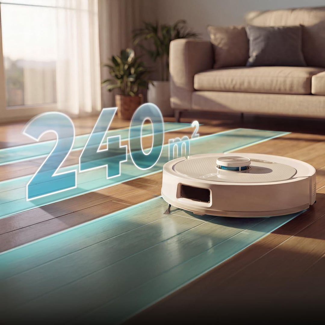 Cecotec Saugroboter mit Wischfunktion Conga M80 Pearl. Extreme 25.000 Pa Saugkraft, Präzise Laser-Na