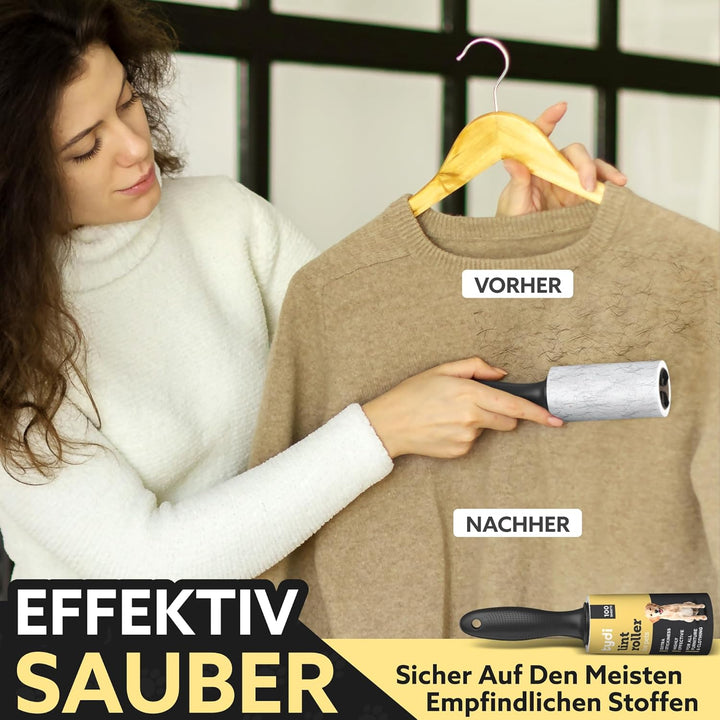 Tydi Haustier-Fusselroller – 1400 Blatt &amp; 2 Griffe – 100 Blatt pro Kleiderroller – Fusselroller für