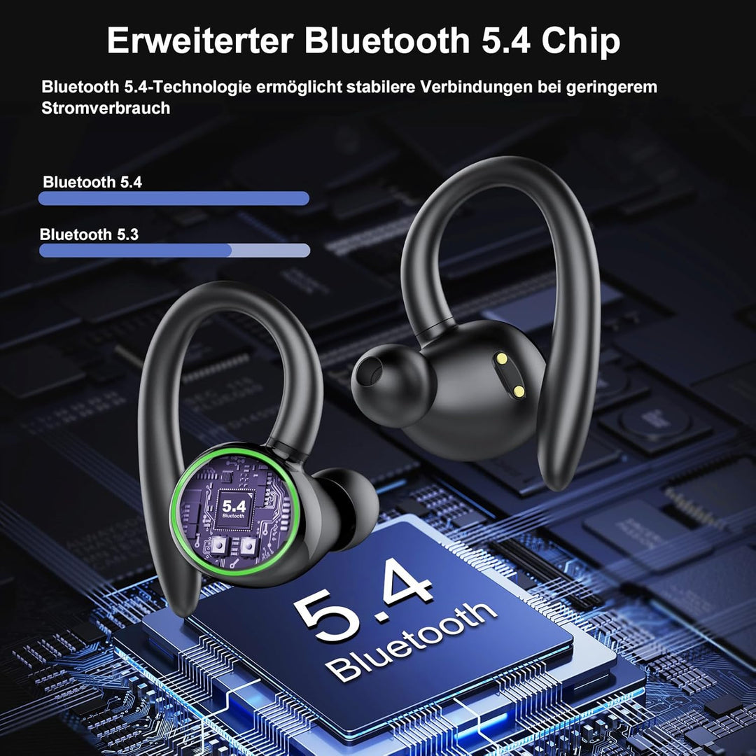 Bluetooth kopfhörer sport, Kopfhörer Kabellos Bluetooth 5.3 mit 4 Mic, In Ear Kopfhörer Bluetooth EN