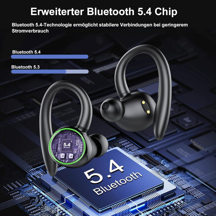 Bluetooth kopfhörer sport, Kopfhörer Kabellos Bluetooth 5.3 mit 4 Mic, In Ear Kopfhörer Bluetooth EN
