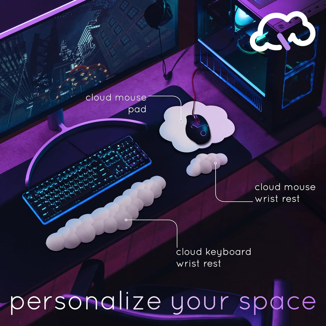 Create-ables Qloud Cloud Handballenauflage für Tastaturen, Keyboard-Handgelenkauflage, Wolken-Design