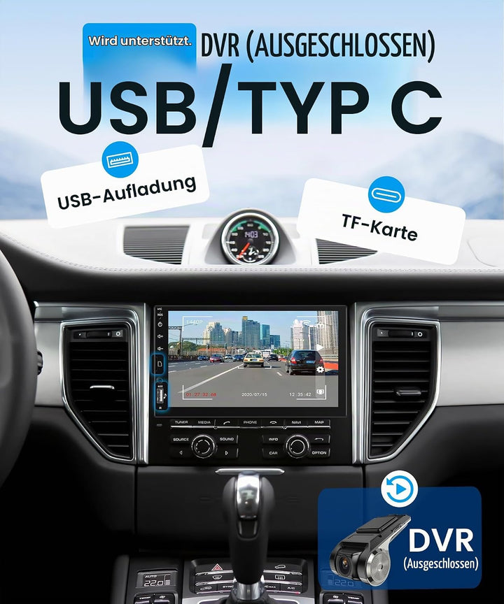Rimoody Autoradio 1 Din mit Wireless Carplay Android Auto IOS/Android Mirror Link Bluetooth 5.2, 7 Z
