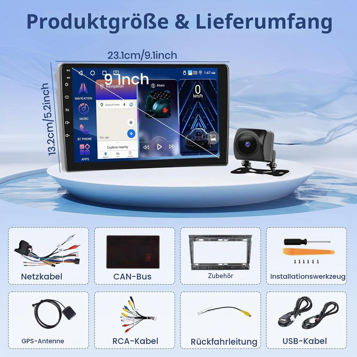 Hikity [4+64GB] Android 15 Autoradio für Opel Astra H/Zafira B/Corsa C D 2006-2010 Radio CarPlay And