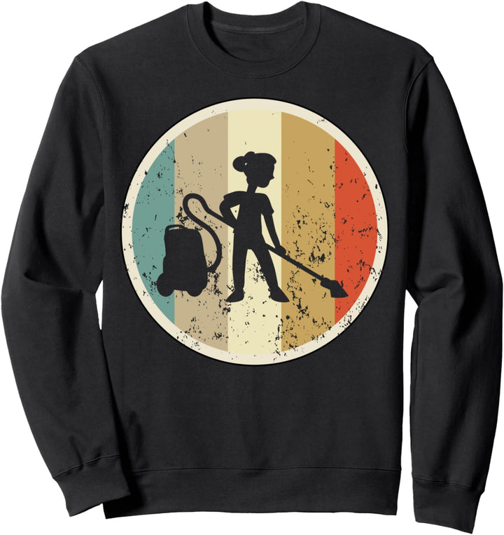 Retro Vintage Grunge Putzfrau Gebäudereinigung Staubsauger Sweatshirt