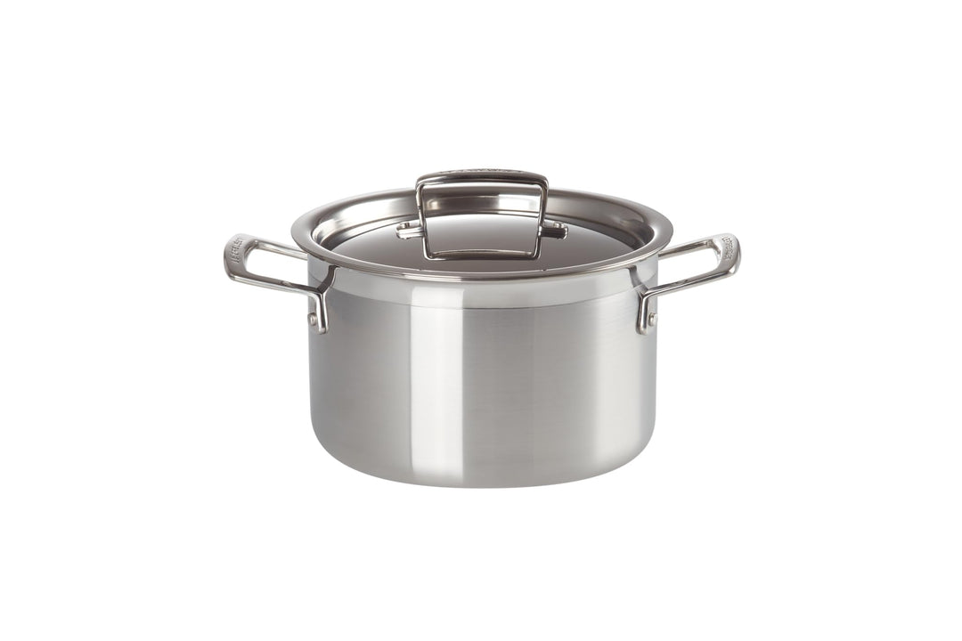 Le Creuset Fleischtopf aus 3-ply Edelstahl, Ø 20 cm, Für alle Herdarten inkl. Induktion geeignet, Si
