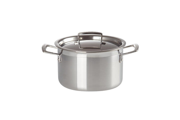 Le Creuset Fleischtopf aus 3-ply Edelstahl, Ø 20 cm, Für alle Herdarten inkl. Induktion geeignet, Si