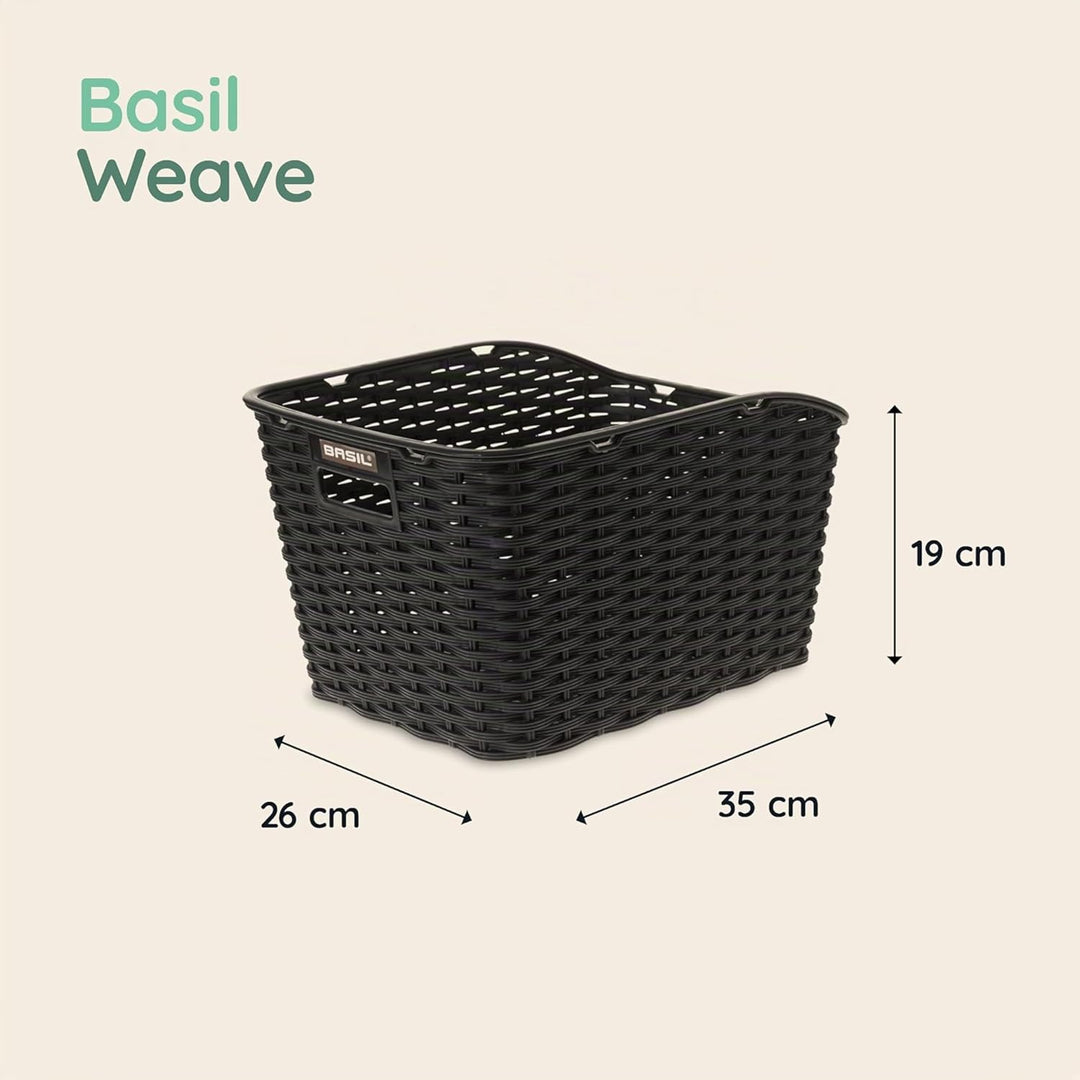 Basil Weave WP Hinterradkorb Schwarz, Schwarz