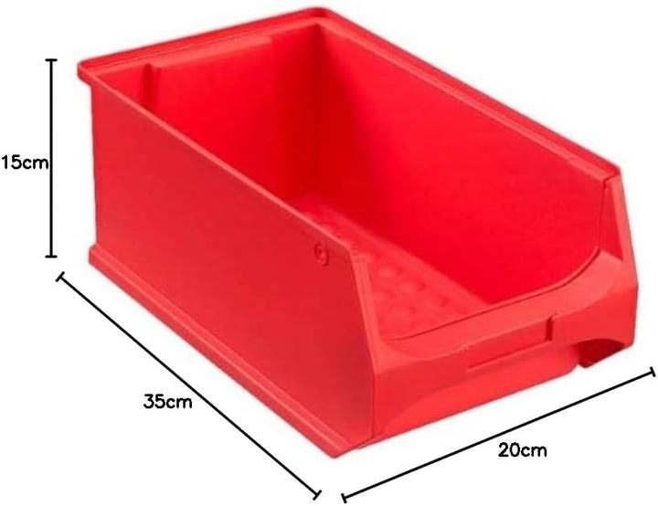 Rote Sichtlagerbox 4.0 | HxBxT 15x20x35cm | 7,2 Liter | Sichtlagerbehälter, Sichtlagerkasten, Sichtl