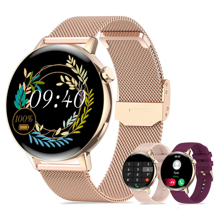 Iaret Smartwatch Damen mit Telefonfunktion, 1,32 Zoll HD Touchscreen Fitnessuhr mit Menstruationszyk