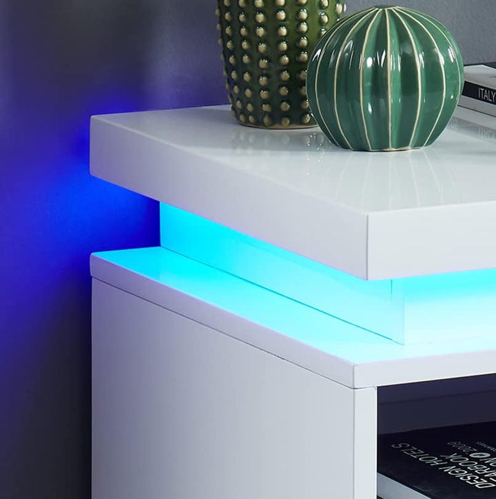 BAÏTA Cosmos LED Nachttisch, lackiert, weiss, 40 cm
