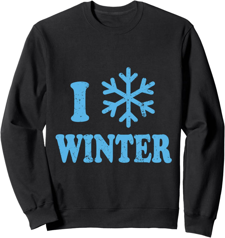 Ich liebe Winter Schnee Eiszapfen Eisblumen Sweatshirt