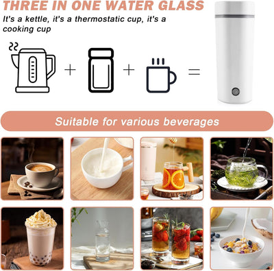 Reise Wasserkocher,450 ML 220 V/300W Kleiner Tragbarer Elektrischer Wasserkocher,Tragbarer Wasserkoc