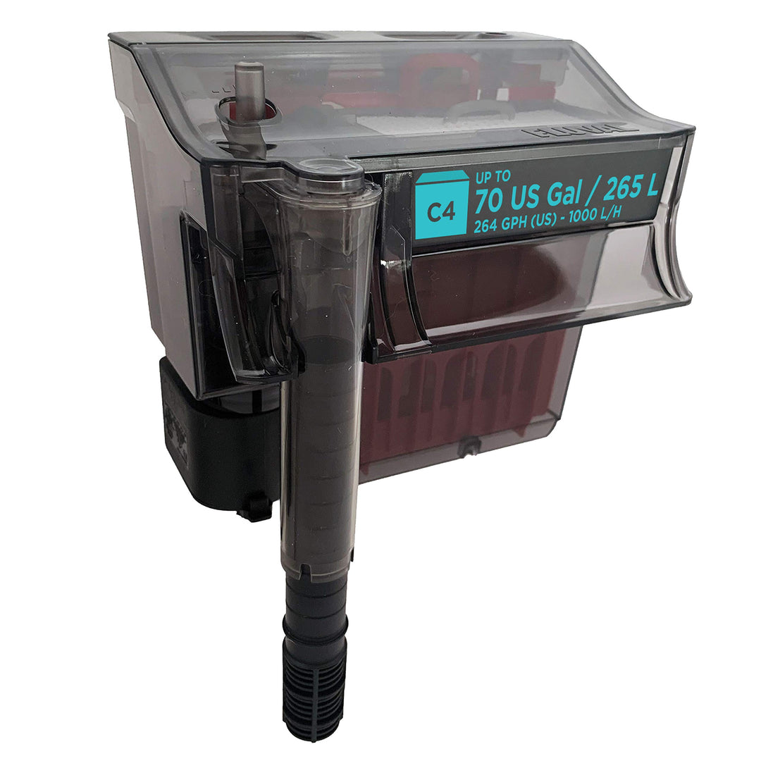 Fluval C4 Clip-On 5-Stufen Aquarienfilter, Aussenfilter schwarz, rot 800 g (6er Pack), schwarz, rot