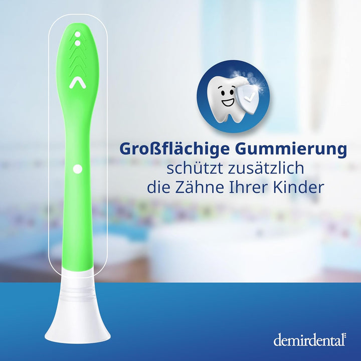 demirdental Kinder Ersatzbürsten passend für Philips Sonicare Kids, Bürstenköpfe ab 7 Jahre, entspri