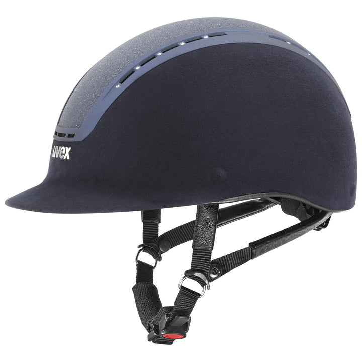 Uvex Reithelm suxxeed Glamour Blue Kristalle blau Veloursimitat Glitzereinsatz blue 55-56 cm, blue 5