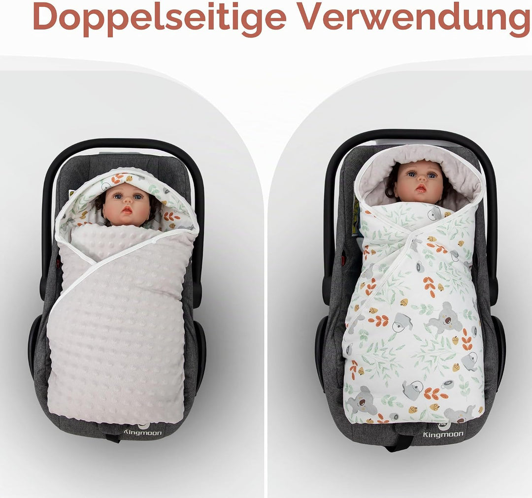 Miracle Baby Einschlagdecke Babyschale Winter Baumwolle Reversible Decke Universal Kuscheldecke 90x9