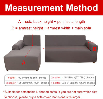 Jaotto Sofa Überwürfe Sofabezug Elastische Spandex Stretch Sofabezüge Couchbezug für L-Form Sofa Uni