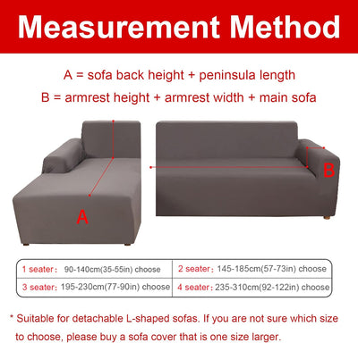 Jaotto Sofa Überwürfe Sofabezug Elastische Spandex Stretch Sofabezüge Couchbezug für L-Form Sofa Uni