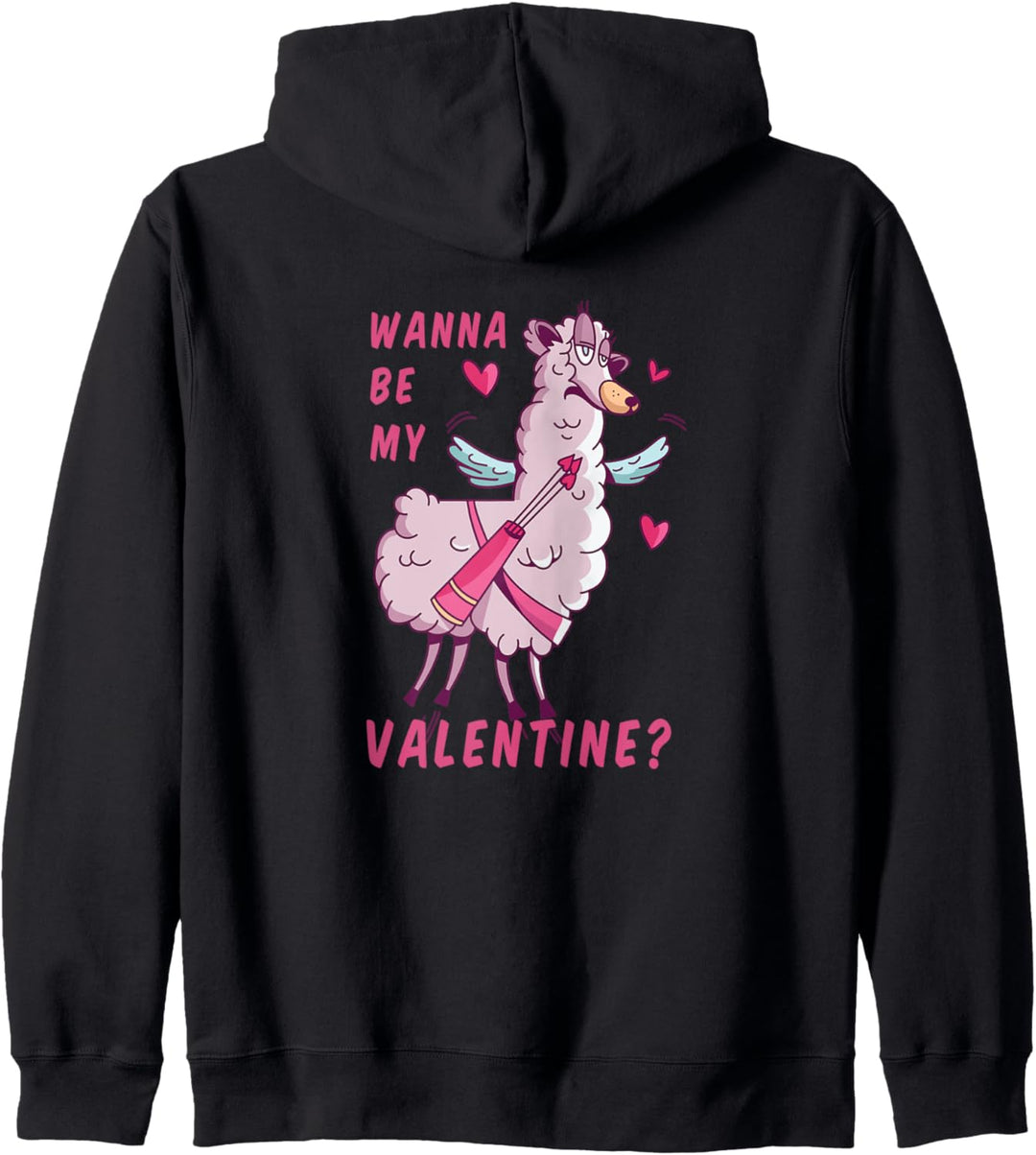 Wanna Be My Valentine? Liebe Valentinstag Lama Alpaka Pako Kapuzenjacke