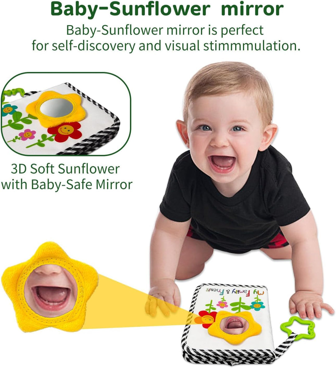 Boczif Baby-Fotoalbum, Baby-Memory-Buch für 18 Bilder, weiches Fotobuch aus Stoff mit Baby-Versicher