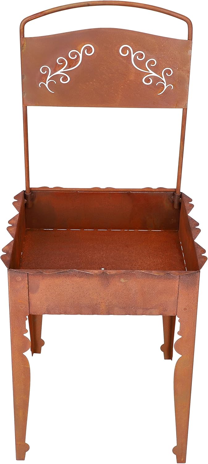 KOTARBAU® Dekorativer Stuhl Garten-Skulptur aus rostigem Stahlblech 75 cm
