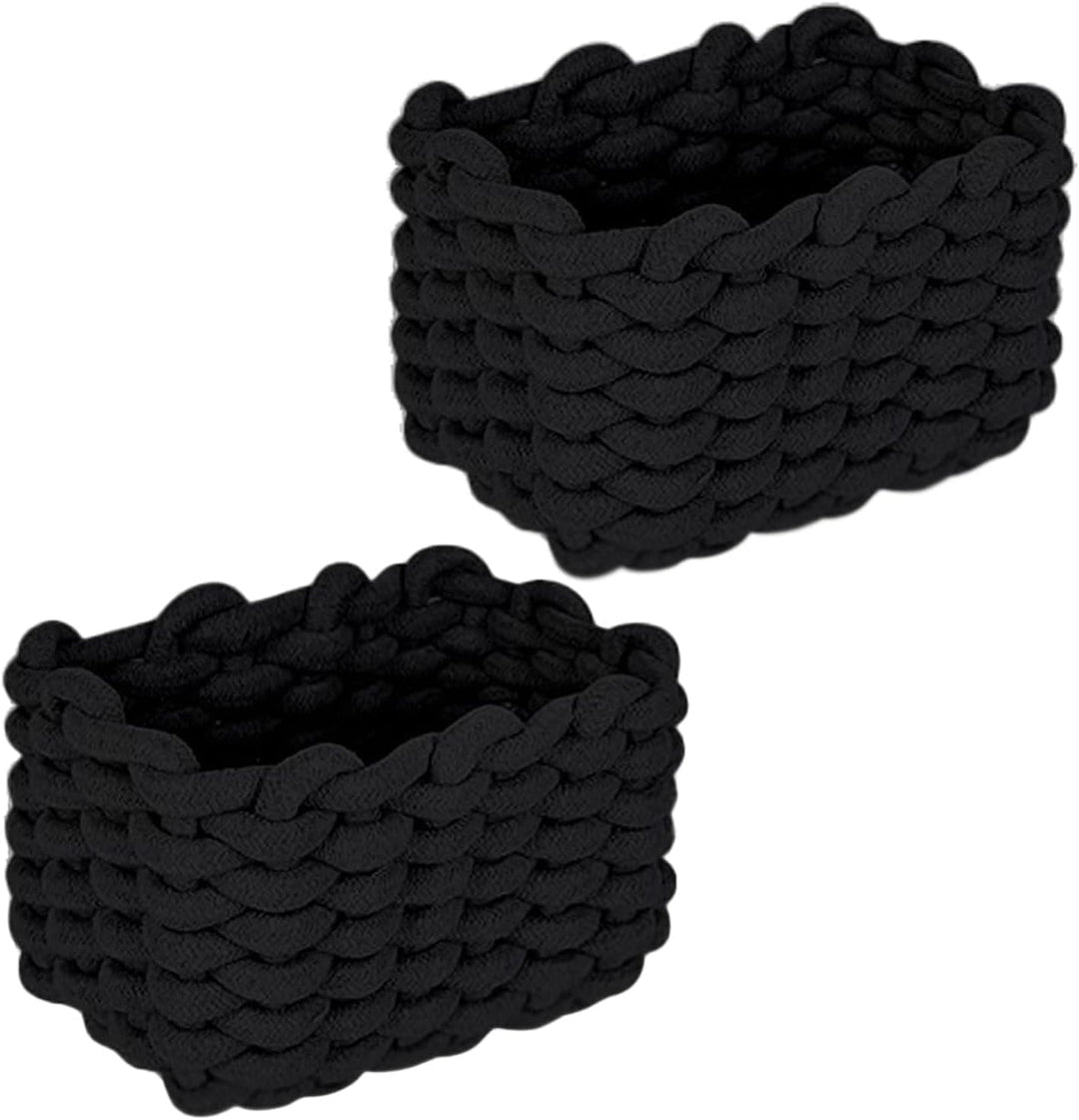 Aufbewahrungskorb aus Baumwolle,19x15x12cm Geflochtener Korb,Körbchen,Korb geflochten,Organizer für