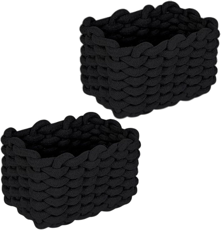 Aufbewahrungskorb aus Baumwolle,19x15x12cm Geflochtener Korb,Körbchen,Korb geflochten,Organizer für