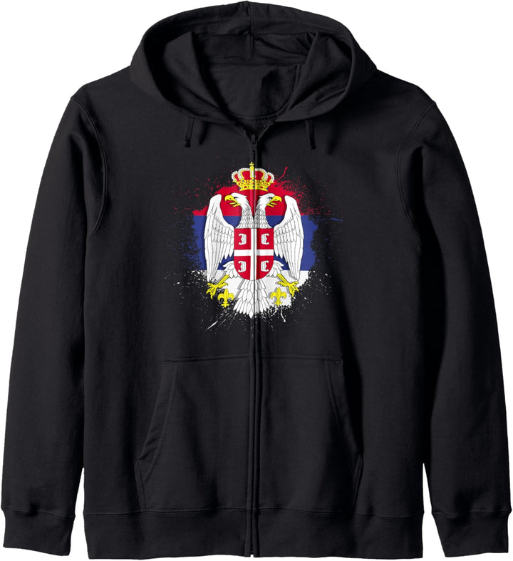 Serbien Geschenk für Flagge Herren Belgrad Zagreb Kapuzenjacke