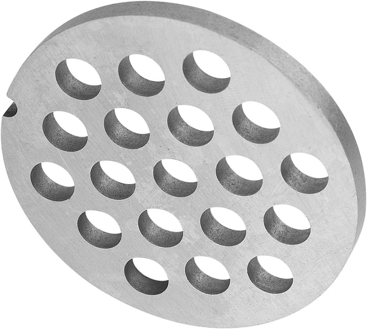 Kohlenstoffstahl Fleischwolfplatte Nr. 8, 61,5 x 61,5 x 5 mm, 8 mm Lochdurchmesser, Silber, Spülmasc