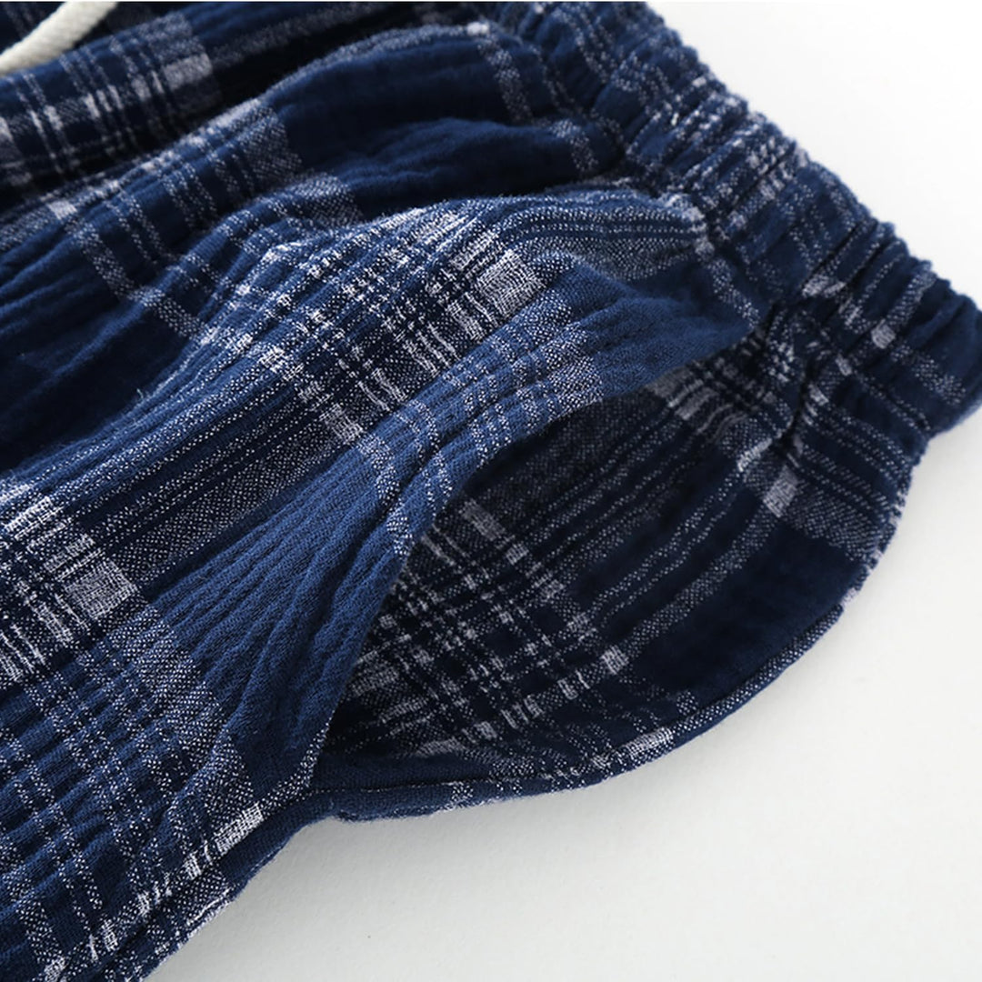 STMAHER 2er Pack Herren Schlafanzughose Baumwolle Pyjamahose Herren Lang Pyjamahose Karierte Nachtwä