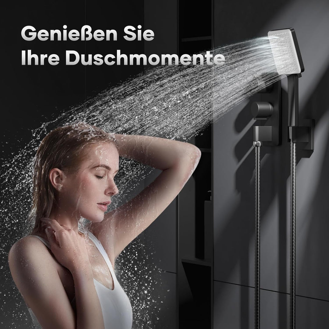 VOXON Duschkopf mit Schlauch 1.6 M, Handbrause Duschkopf Gross, Duschkopf Wassersparend Hochdruck, E