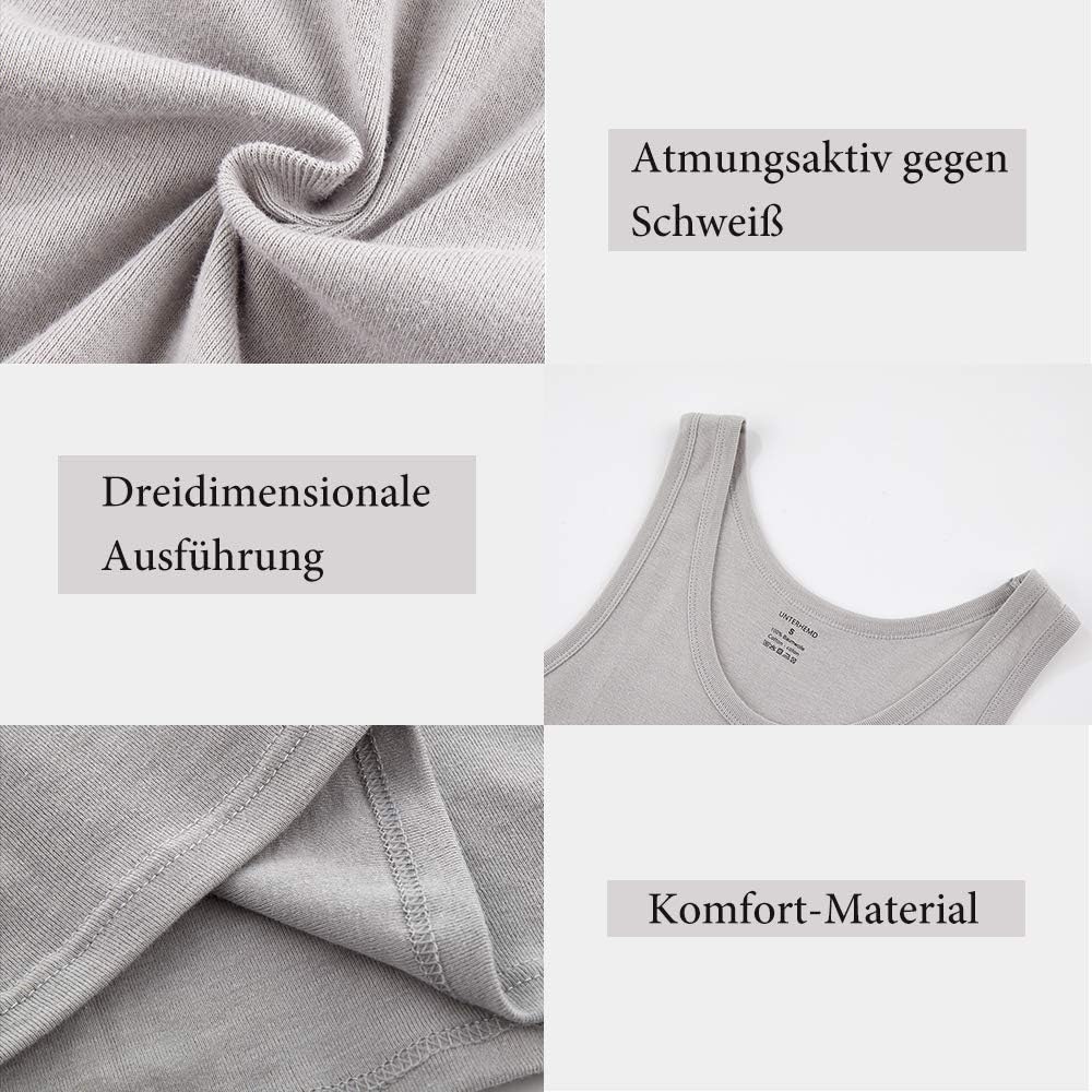 NUOZA 3/5er Pack Unterhemd Herren Tank Top Viele Farben 100% Hochwertige Baumwolle Schrumpft Nicht V