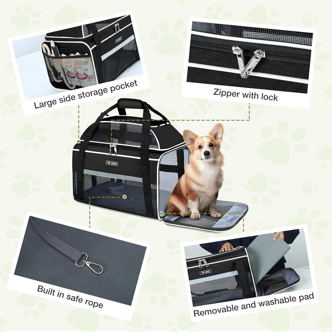 Hundetasche Transporttasche Hunde und Katze, Nach Oben Ausbaubar Katzentasche bis 8kg, Transportbox