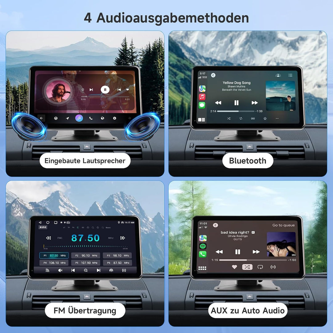 Haudio 7 Zoll Autoradio Tragbarer Carplay Bildschirm für Apple Carplay &amp; Android Auto, OTA-Updates C