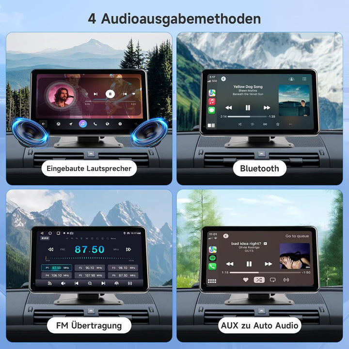 Haudio 7 Zoll Autoradio Tragbarer Carplay Bildschirm für Apple Carplay &amp; Android Auto, OTA-Updates C