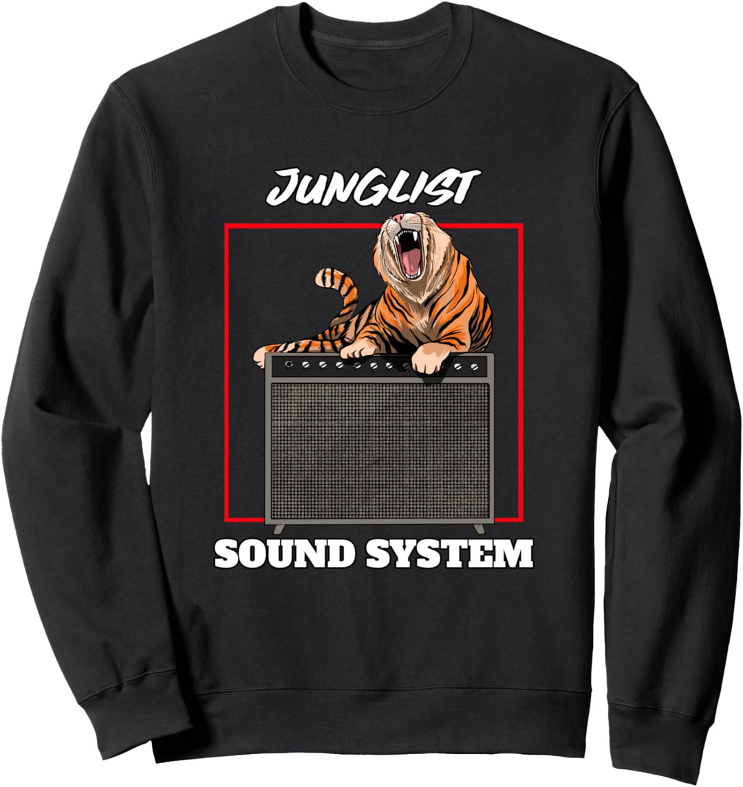 Drum and Bass Music Liquid Jungle Tiger Soundsystem Sweatshirt