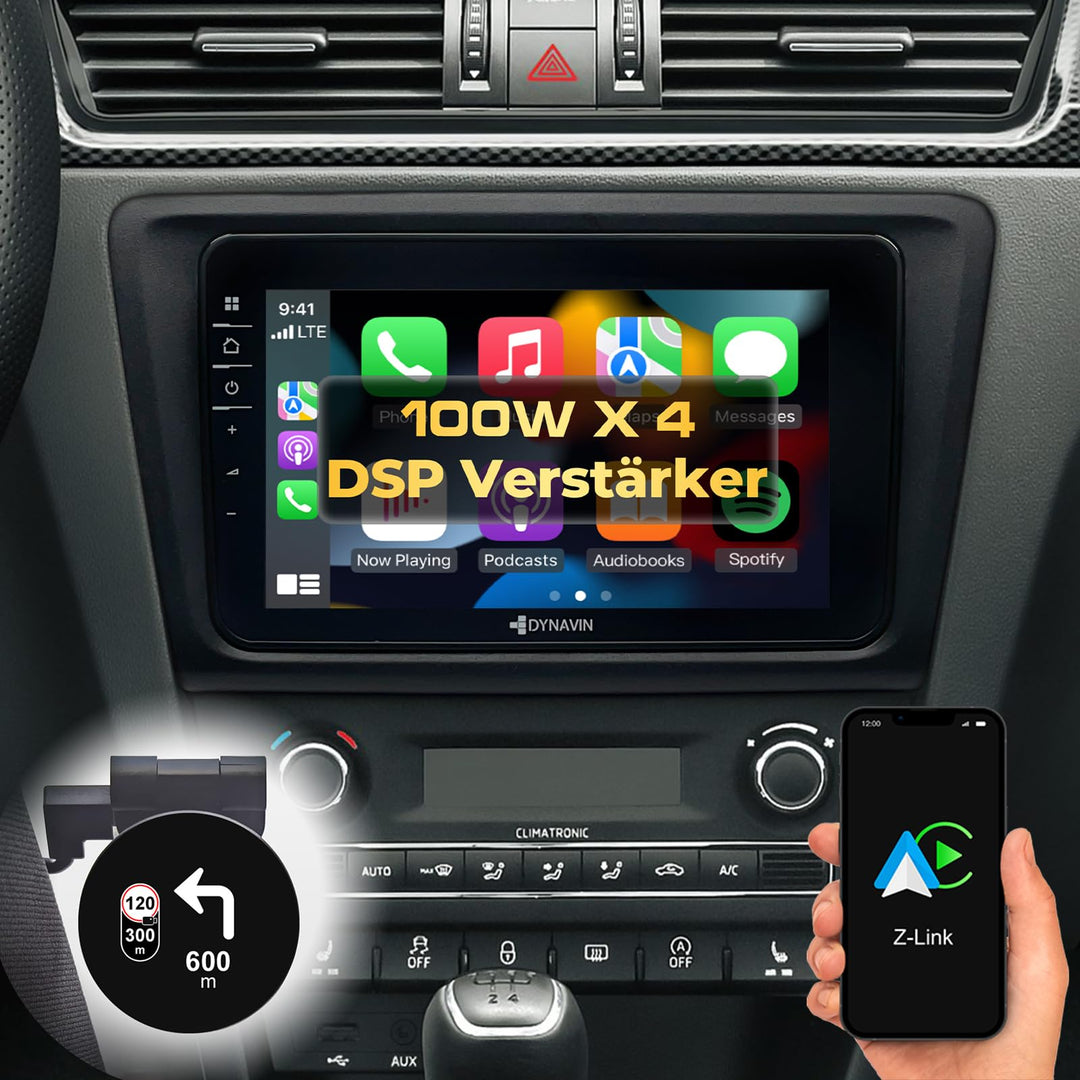 DYNAVIN Android Autoradio Navi für Skoda Rapid Seat Toledo ab 2015; 8 Zoll OEM Radio mit Wireless Ca