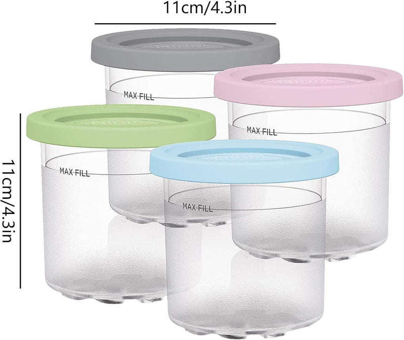 4 Pack Containers Reusable and Lids for Ninja Ice Cream Maker Machine Accessories