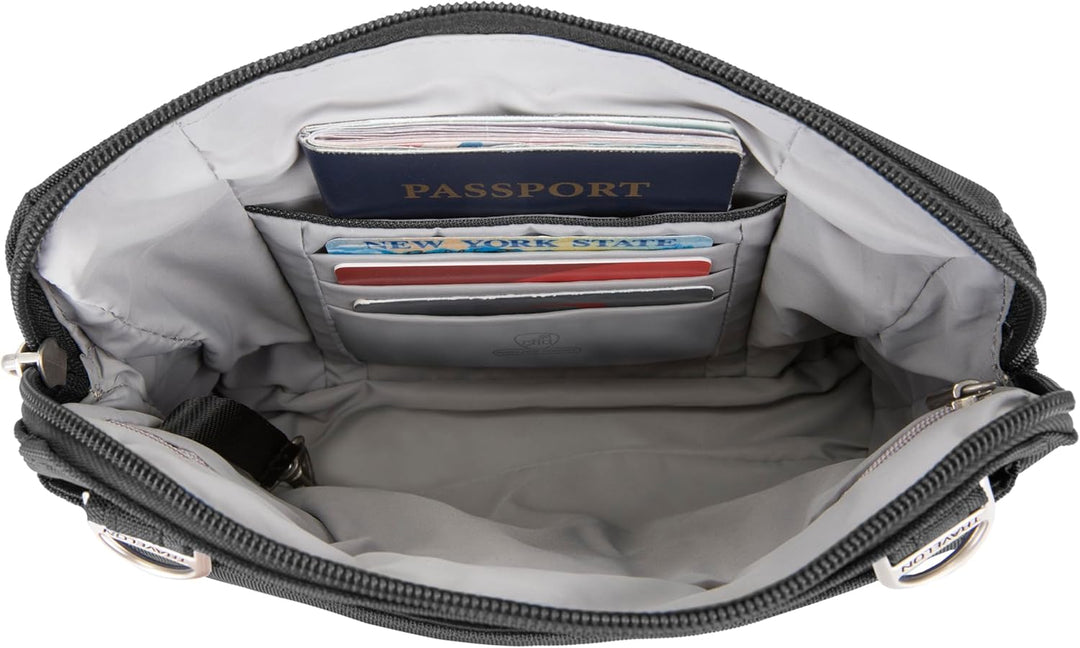 Travelon Damen Classic Convertible Crossbody & Waist Pack Crossbody-Umhängetasche 8 x 7 x 2 Schwarz,