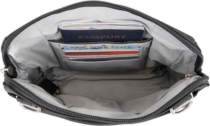 Travelon Damen Classic Convertible Crossbody & Waist Pack Crossbody-Umhängetasche 8 x 7 x 2 Schwarz,