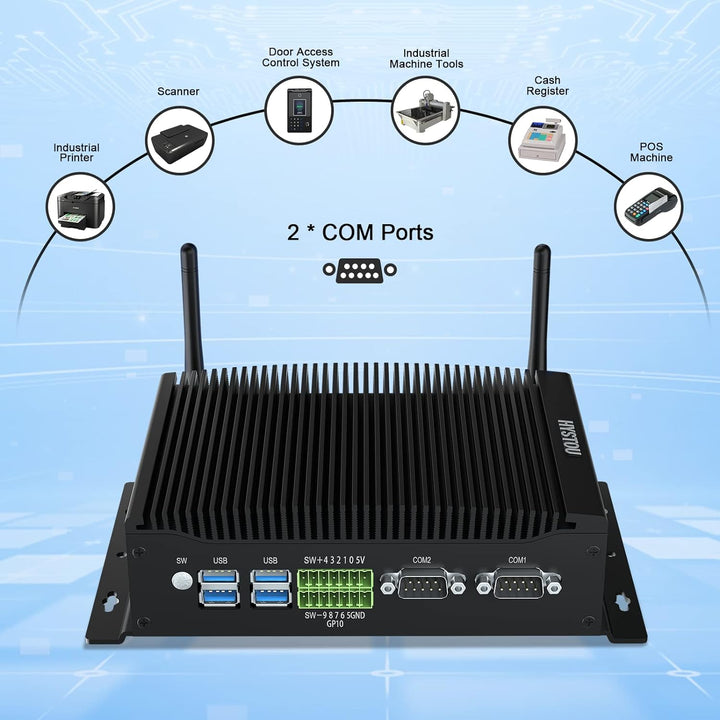 HYSTOU Mini PC Lüfterlos Windows 11 Pro, Fanless Mini PC 16GB Ram DDR4 512 GB SSD I7 10810U (bis zu