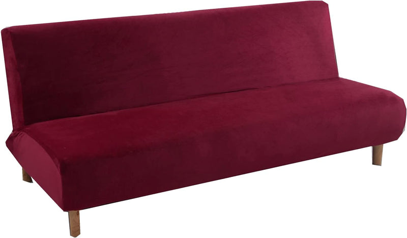 Mingfuxin Armlose Schlafsofabezüge, Stretch-Samt Futon Couchbezug Dicke weiche gemütliche Sofa Schon