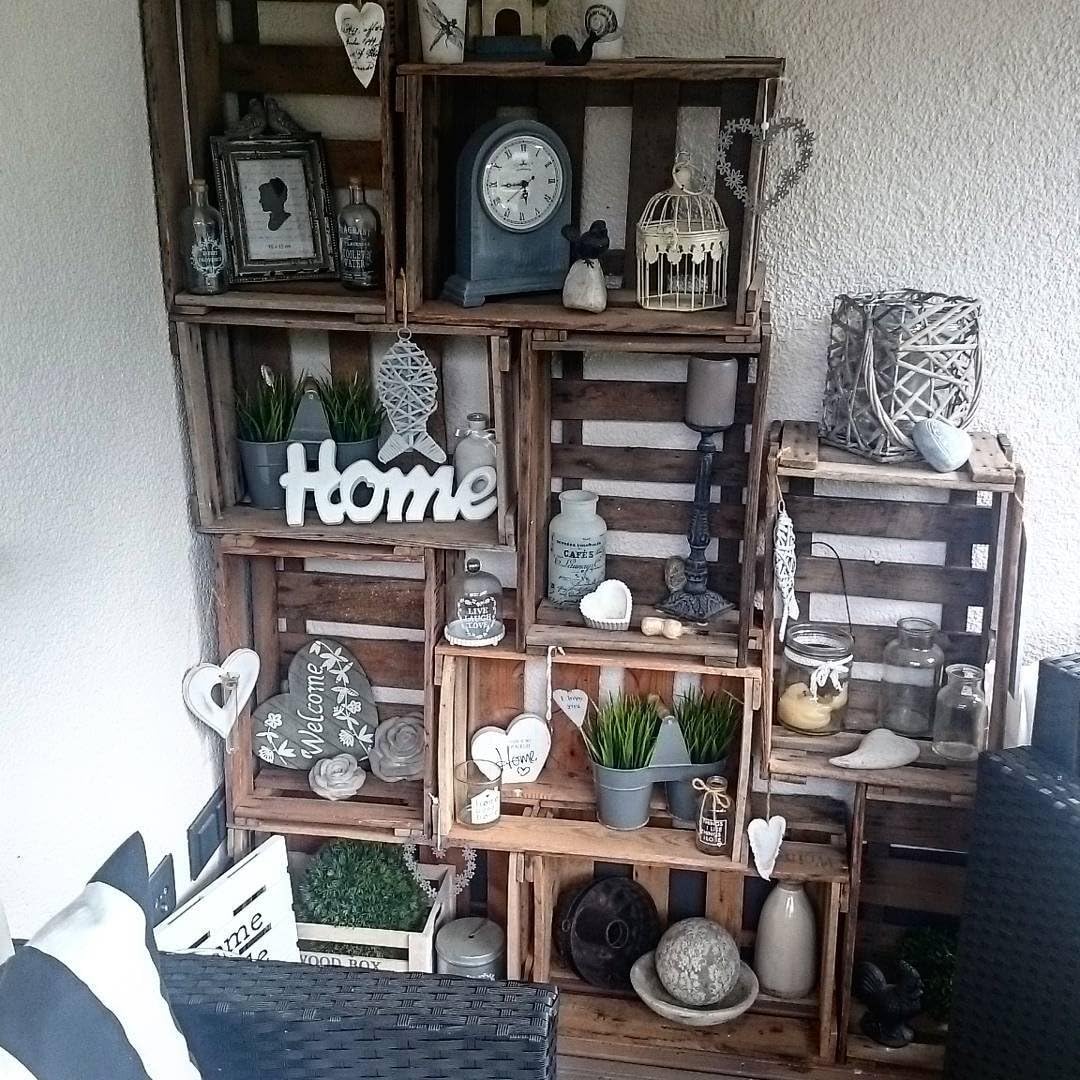 4er-Set alte Weinkisten mit Aufdruck Wein aus Deutschen Landen 46X30,5X24CM