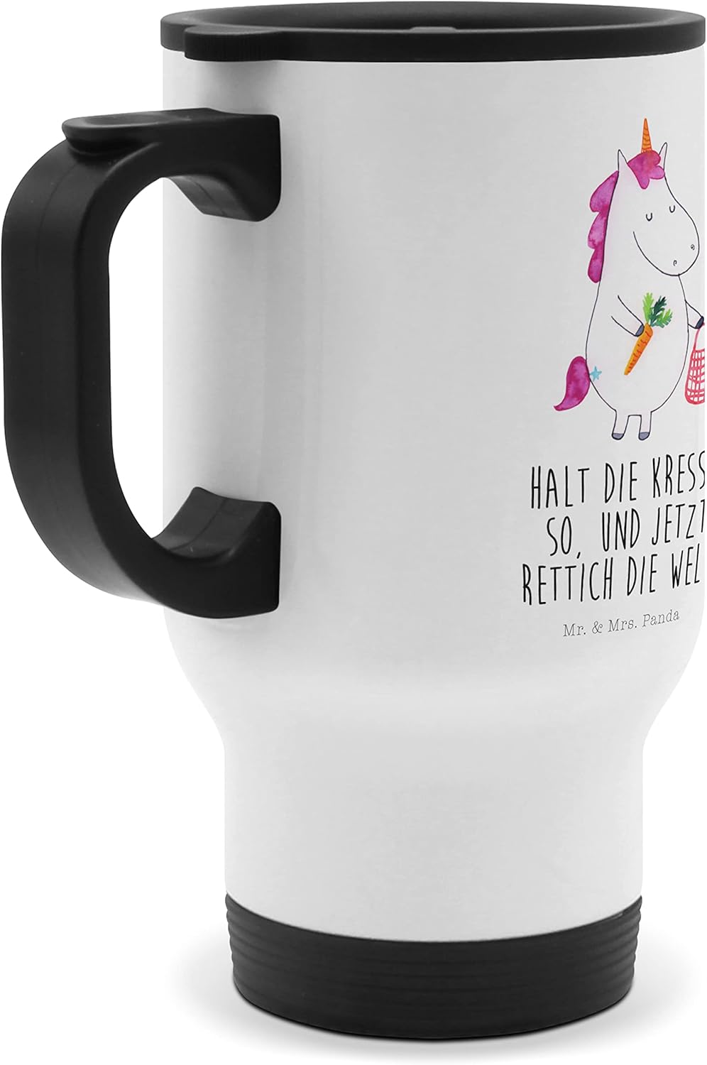 Mr. &amp; Mrs. Panda Thermobecher Einhorn Gemüse - Geschenk, Biomarkt, Einhorn Deko, Kaffeebecher, Therm